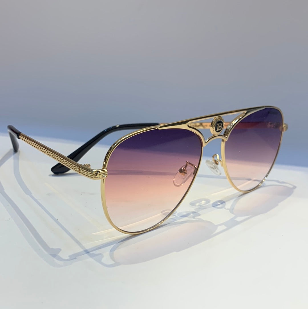 Lab Bal Golden Frame Purple Shade Sunglass B85-72 57 12-142