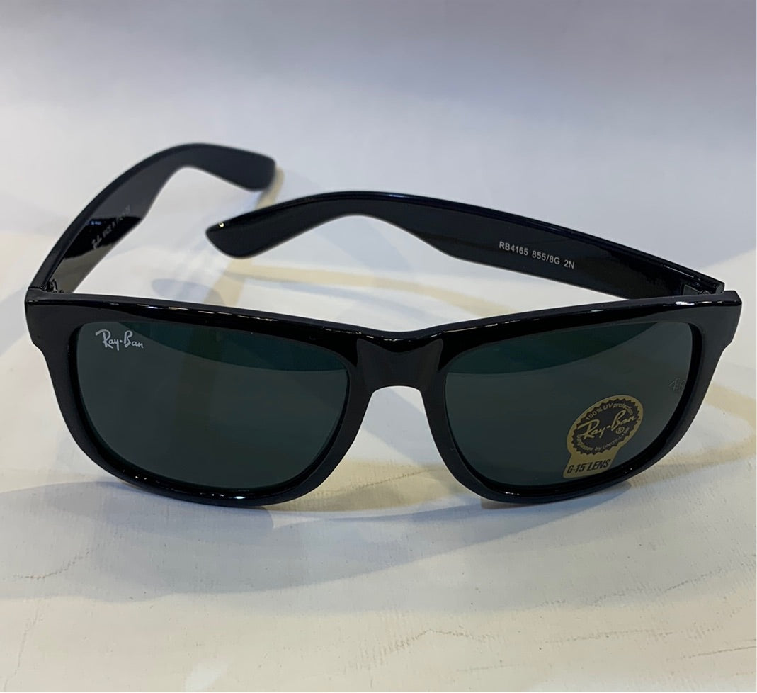 YAR RB Glossy Black Frame Black Shade Sunglasses RB4165 855/8G 2N