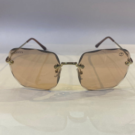 CUG Frameless Golden Brown Stick Brown Shade Sunglass 68108 59 18-141