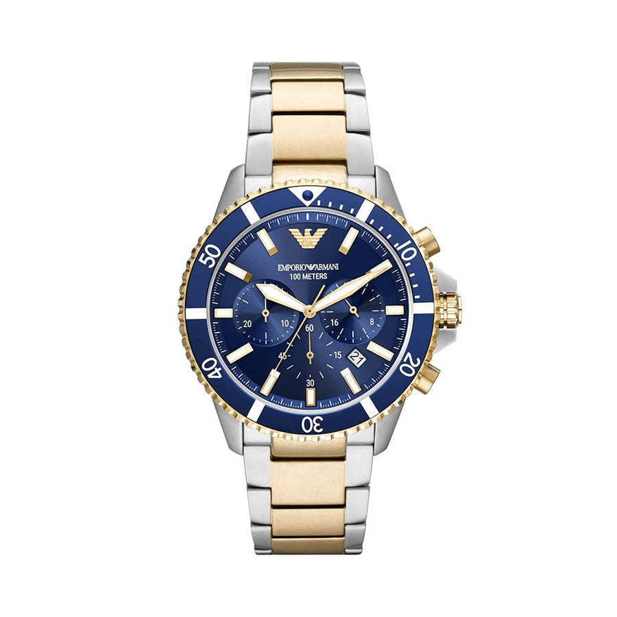 Mra Sliver Gold Chain Blue Gold Dial Premium Quality Men’s Watch 861702