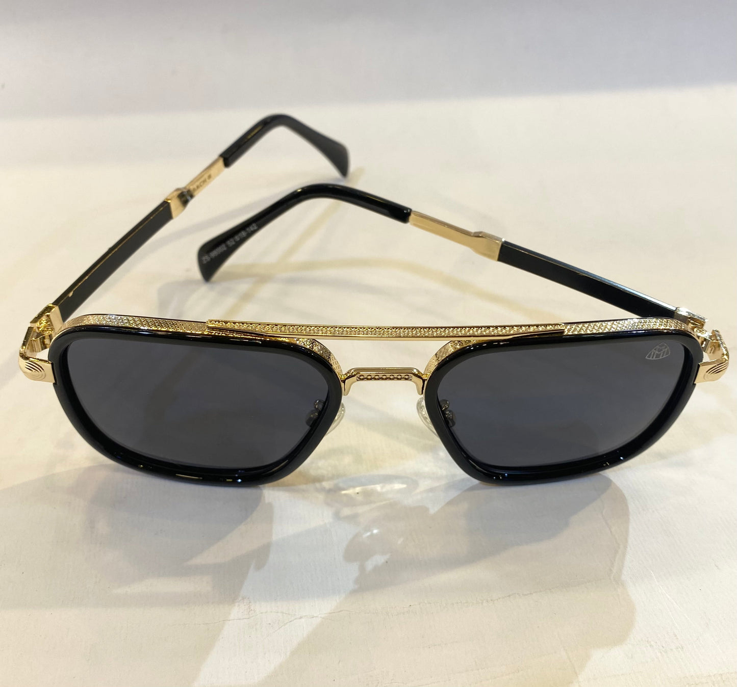 YAM Golden Black Frame Black Shade Sunglass ZS-98002 52 18-142