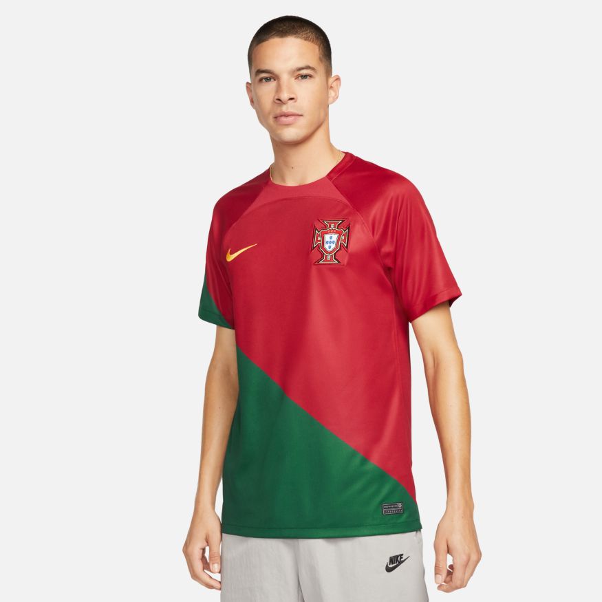 Kin Red Green Colour FPF Logo Branded Lycra Cotton Football Jersey Set 110275