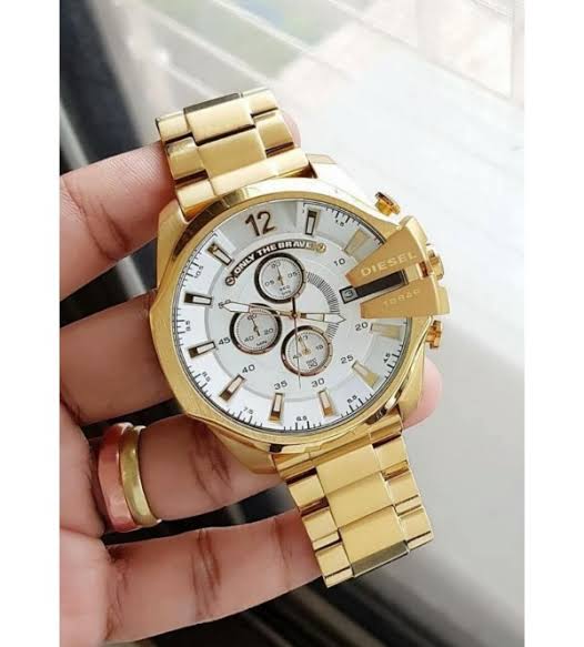 Gold Chain White Dial Watch For Men