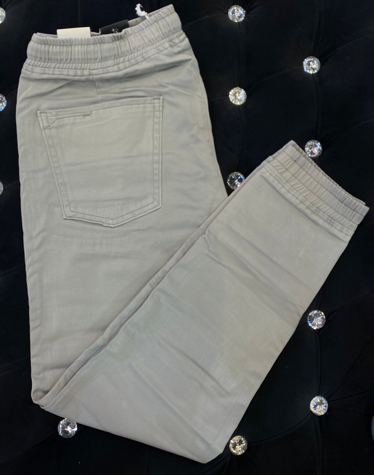 Grey Colour Restructured Denim Fabric Jogger 270373 AAA1