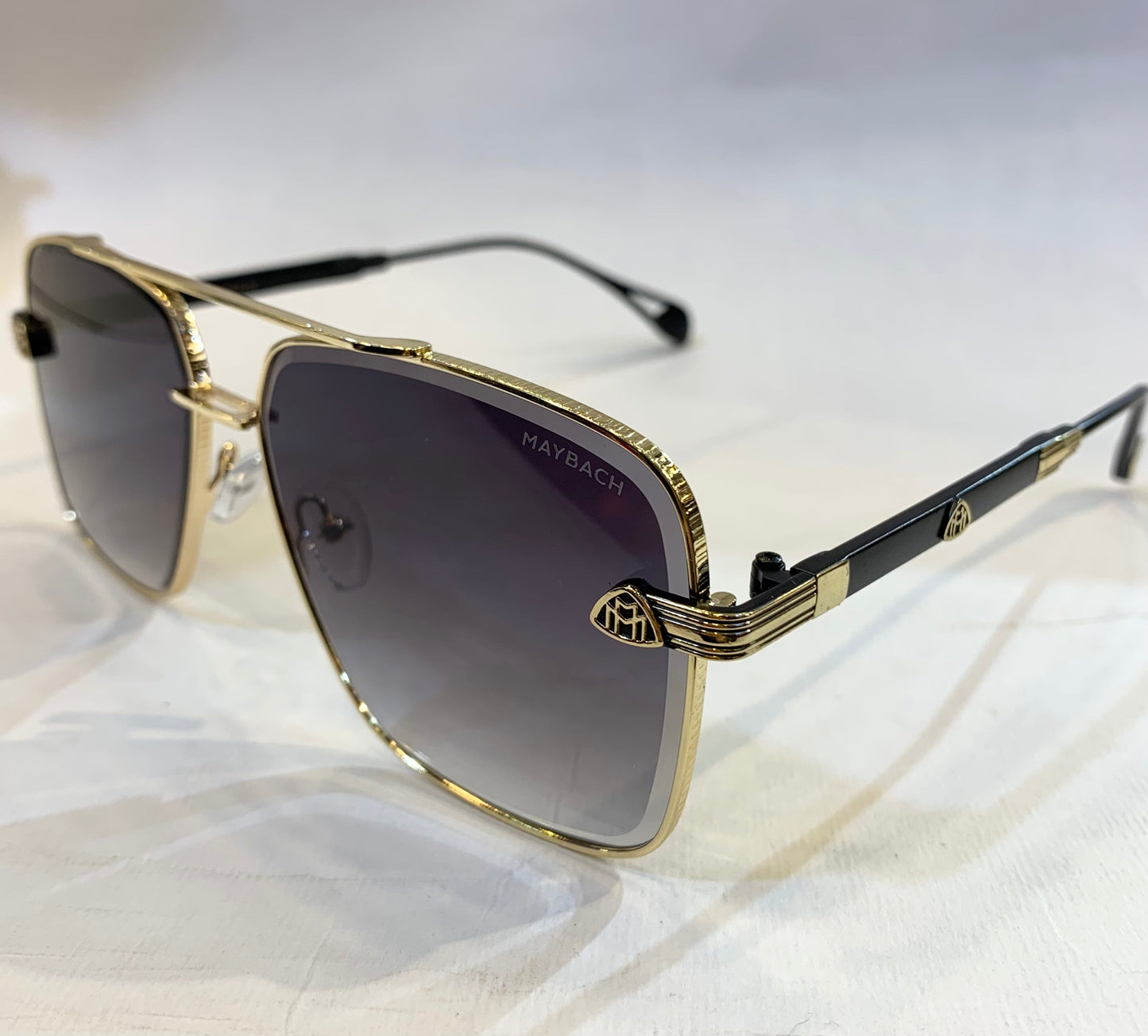 YAM Golden Black Frame Black Shade Sunglass