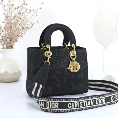 Oid Black Colour Mini Ladies Tote Bag 964345