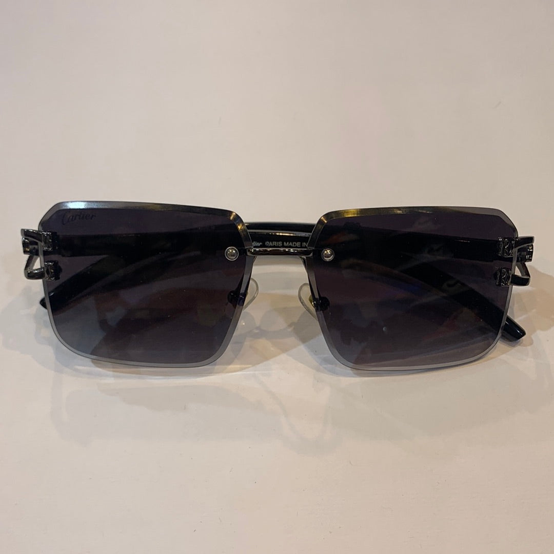 RAC Frameless Black Streak Black Shade Sunglasses