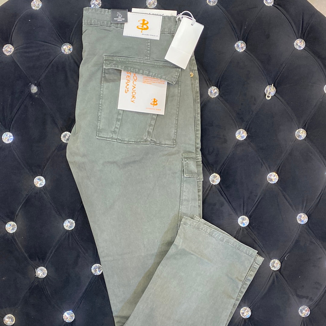Green Military Boundry Jeans Cargo 26555 AF Inudstry Premium Restructured Denim
