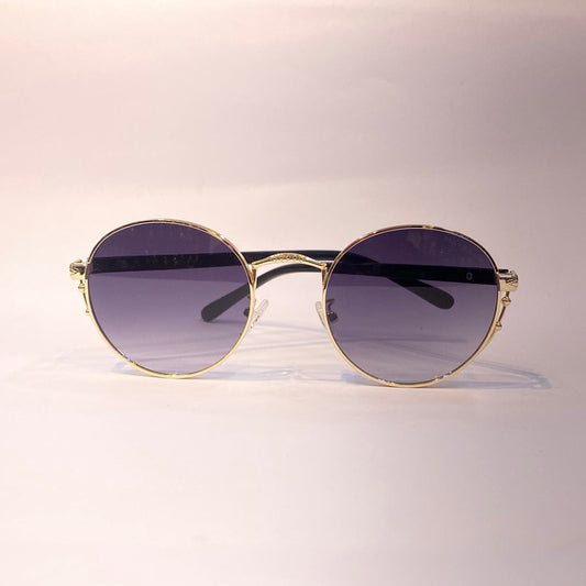 Yam Golden Frame Black Shade Sunglass 2A50858 16-142