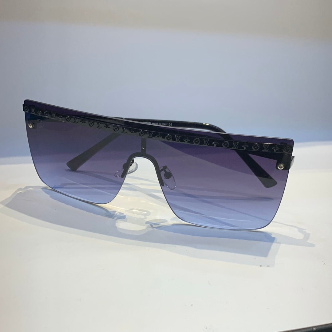 Uol Lou Black Frame Black Shade Unisex Sunglass 8512 64 16-145