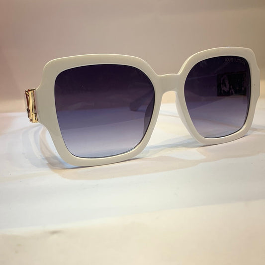 UOL VL  White Frame Blue Shade Unisex Sunglass 6201 57 16-143