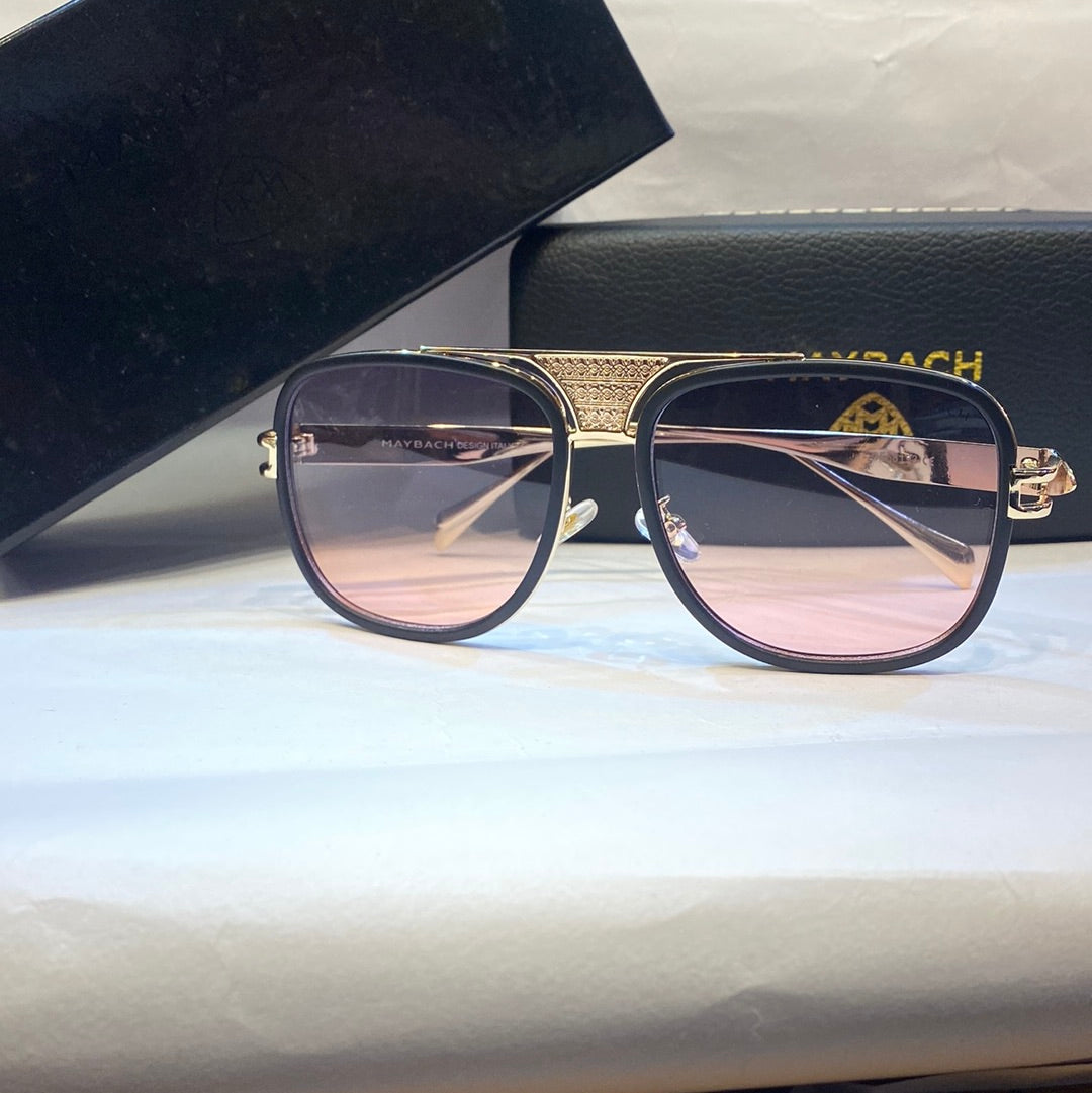 YAM Gold Frame White Peach Shade Unisex Branded Sunglasses CF58193