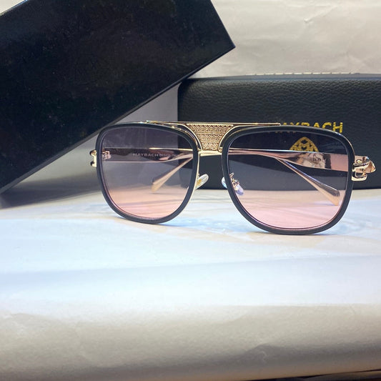 YAM Gold Frame White Peach Shade Unisex Branded Sunglasses CF58193