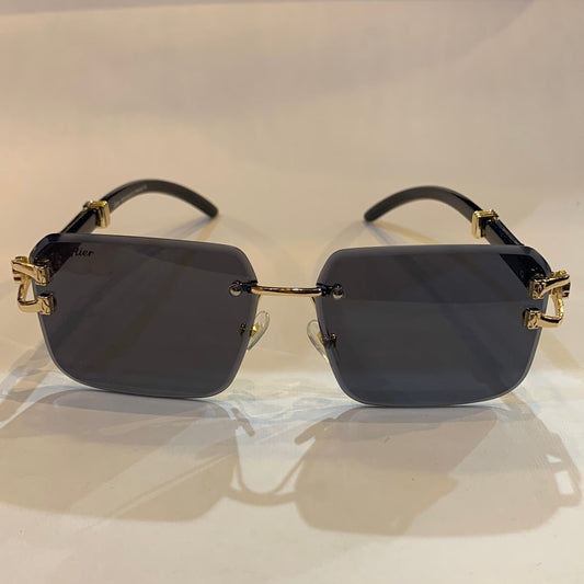 Rac Frameless golden black steak black shade sunglass