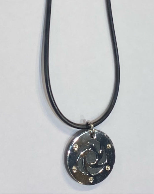 Naruto Inspired Double Bands Circle Logo Pendant Necklace For Unisex Necklace