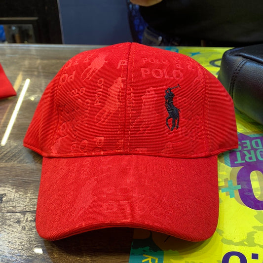 Red Colour Lop  With Embroidery Design Sports Cap 913017