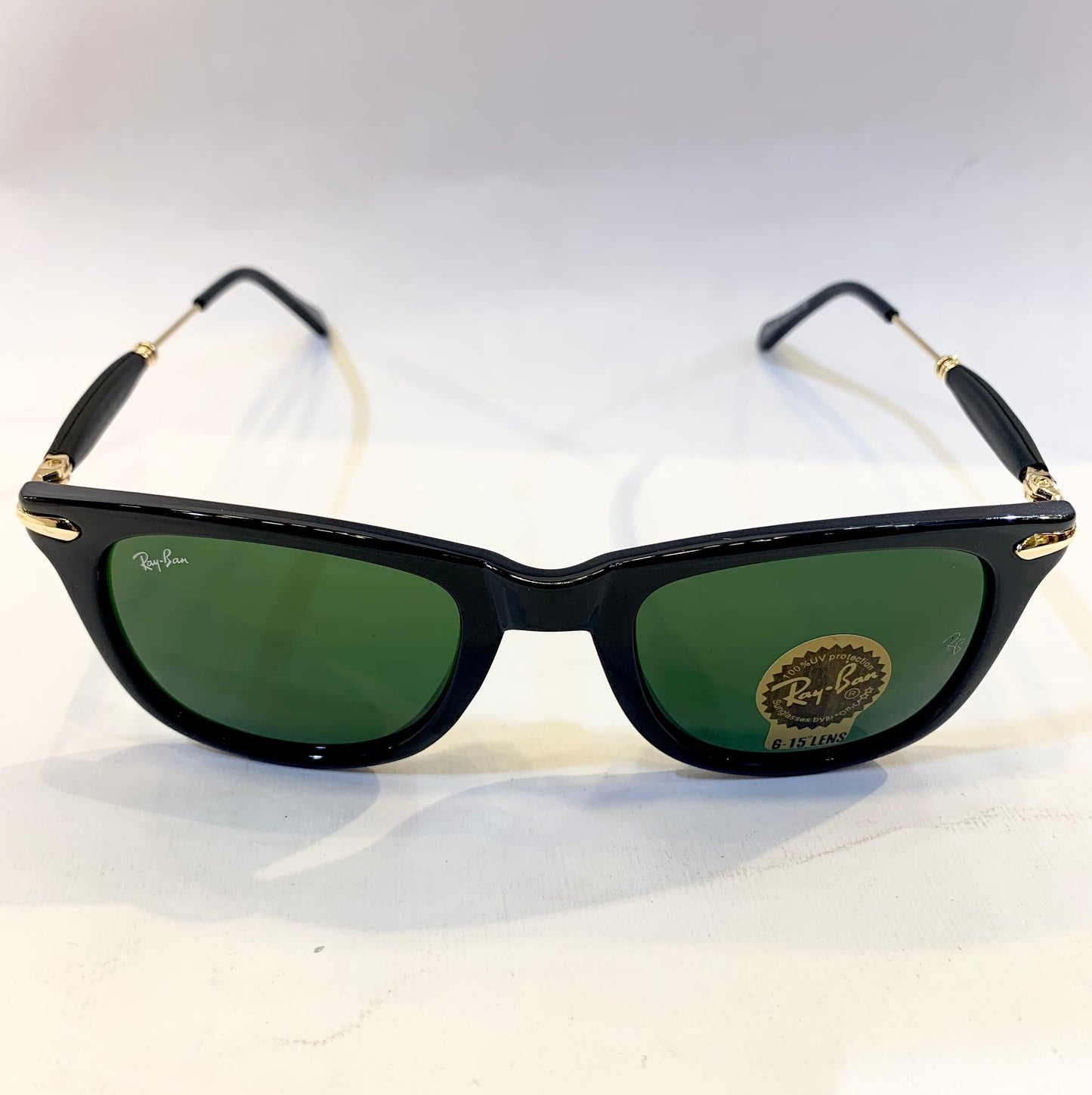 YAR RB Glossy Black Frame Green Shade Sunglasses RB2148 52 14-136