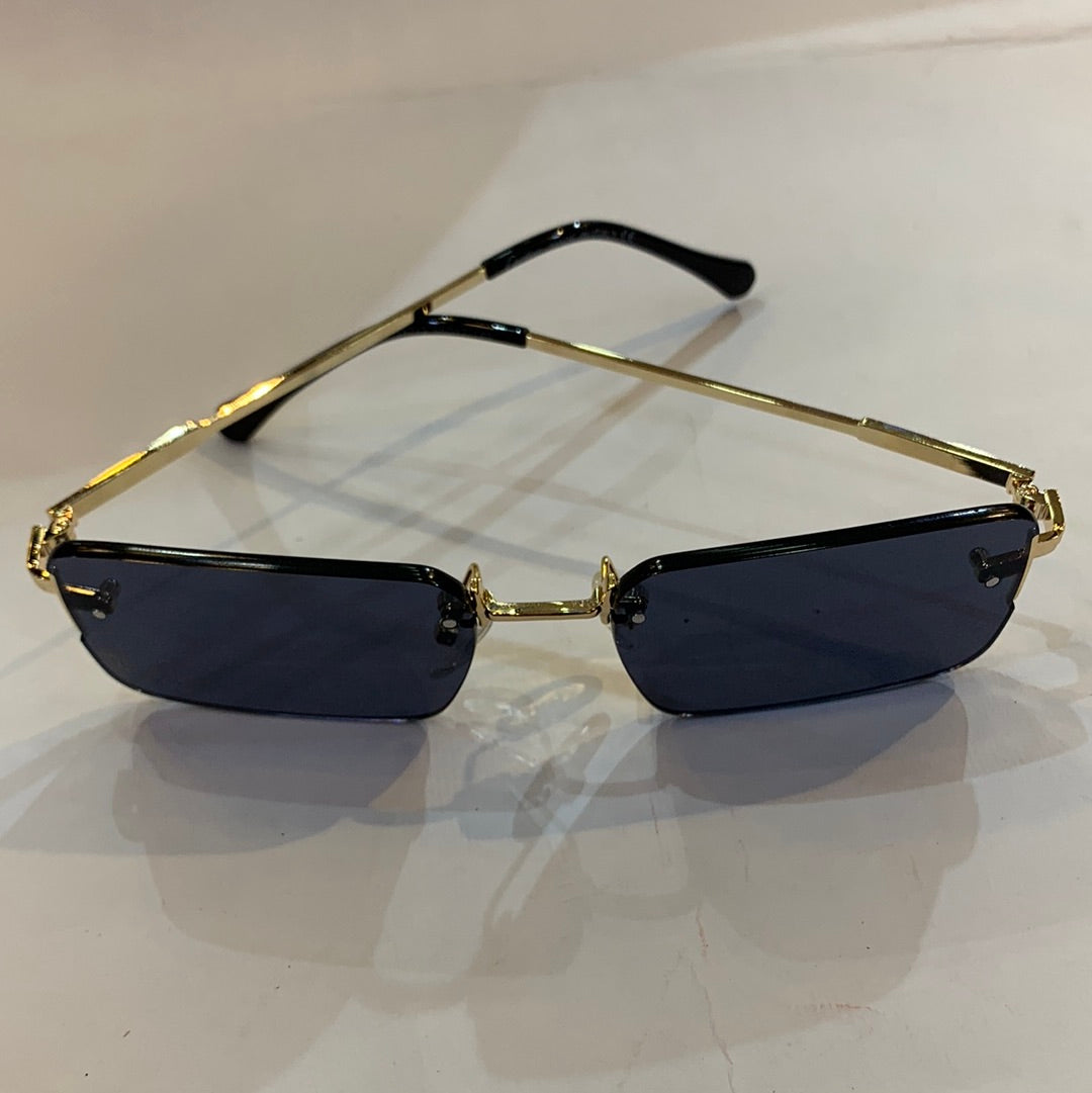 RAC Frameless Golden Stick Black Shade Unisex Sunglasses 2A742 55 17-140