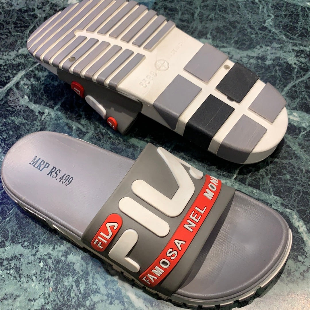 Grey Red White Slipper (15102)