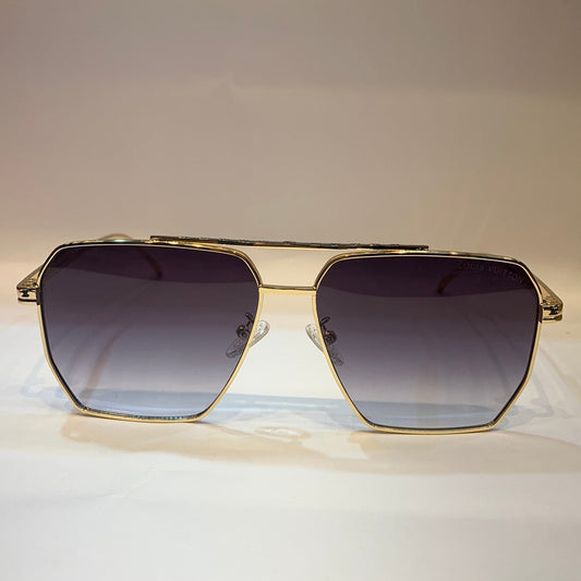 UOL VL Gold Frame Black Shade Unisex Sunglass 2A593 56 15-139