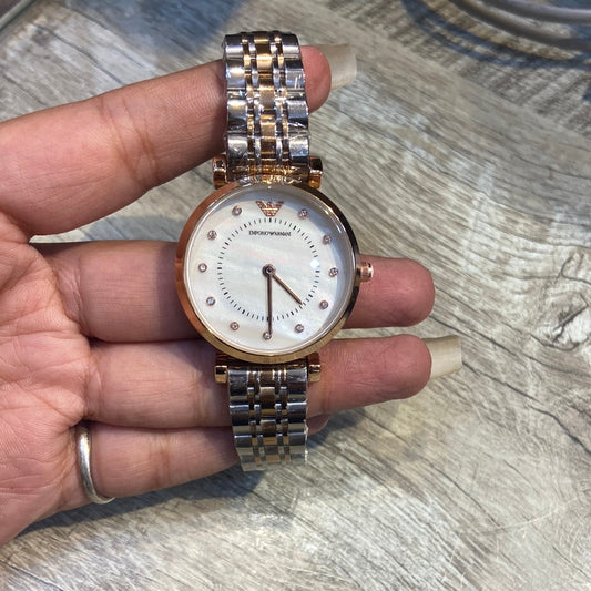 Mra Silver Copper Chain White Dial Ladies Watch 901294