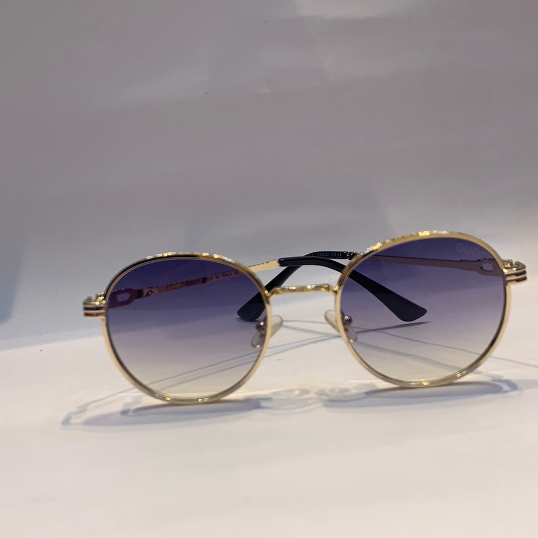 Guc cug Glossy Gold Frame purple Shade Unisex Sunglass CF56010 53 20 145