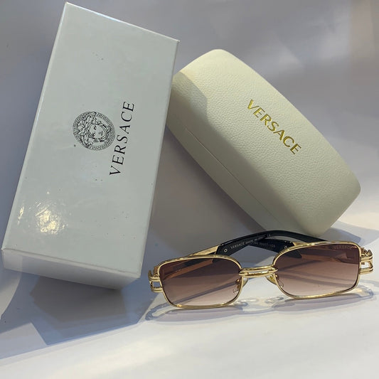 Ver rev Glossy  gold Frame brown Shade Unisex Sunglass 8060 55 17 135