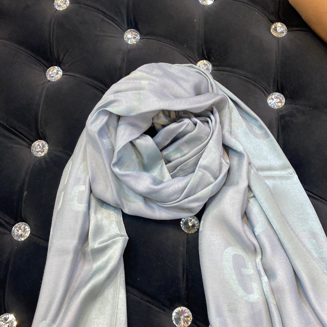 CUG Sky Blue Colour Cug Print Heavy Quality Muffler  9359