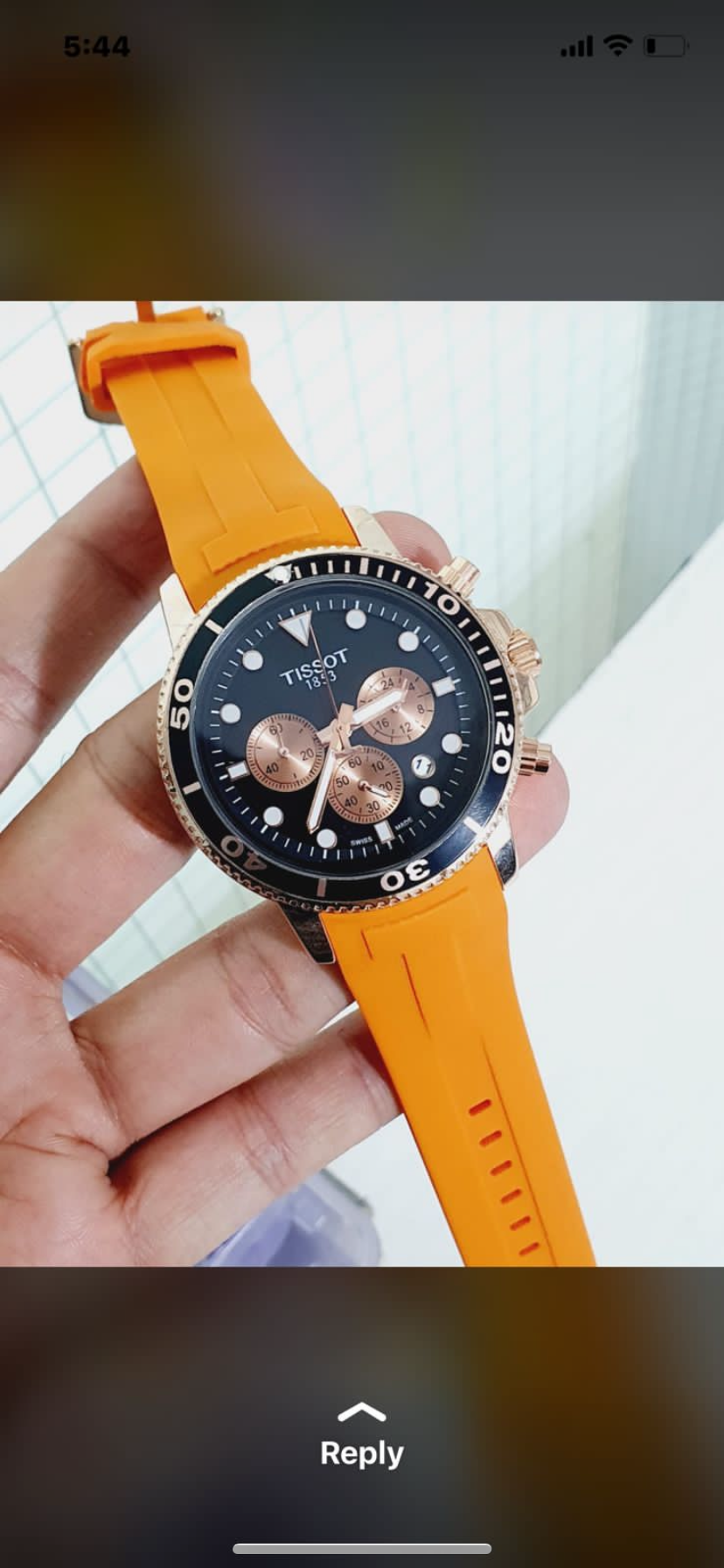 Orange Silicone Strap Black Dial Men’s Watch 400955
