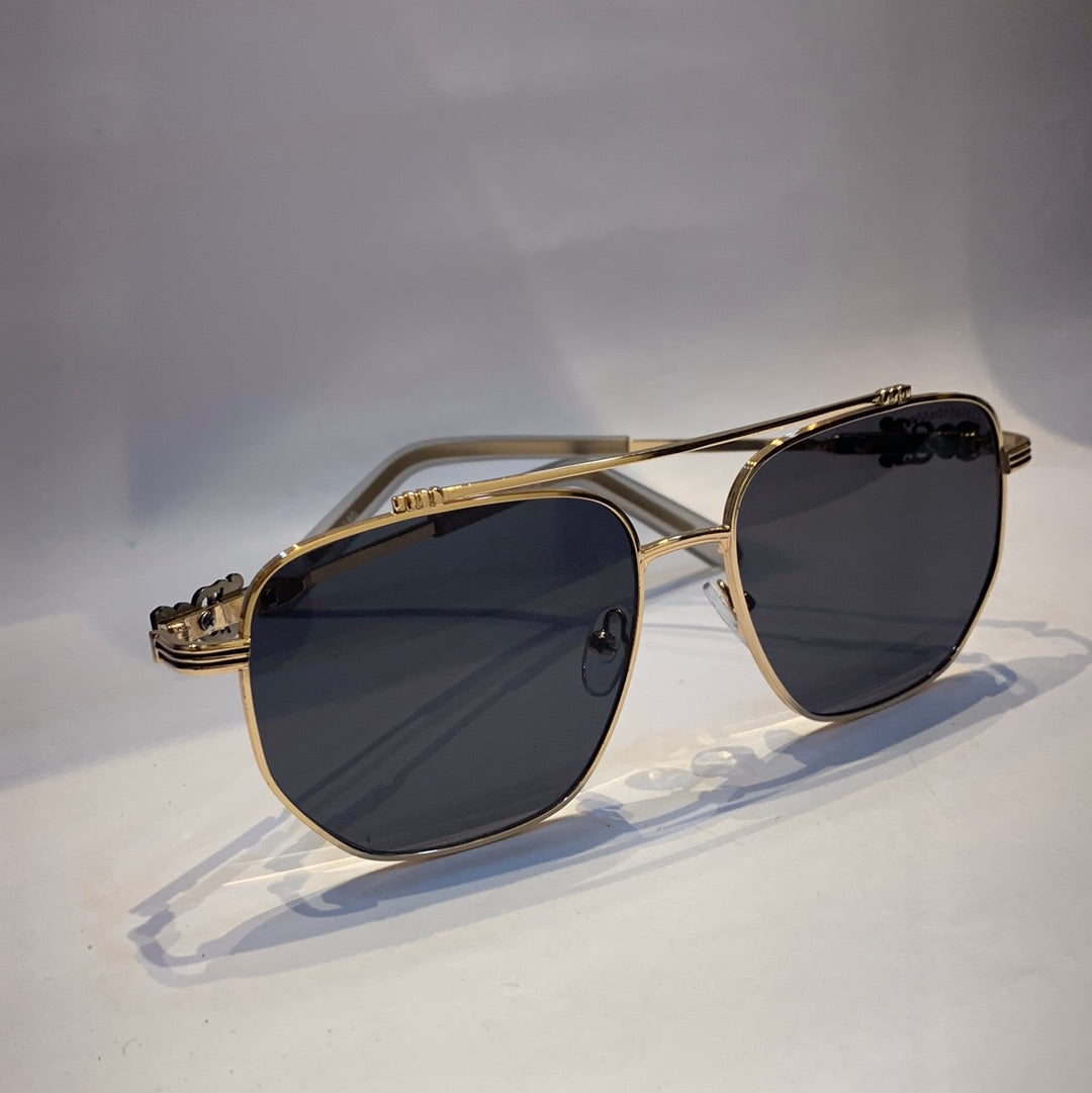 Car rac gold Frame gray Shade Unisex Sunglass 5022 52 19 140