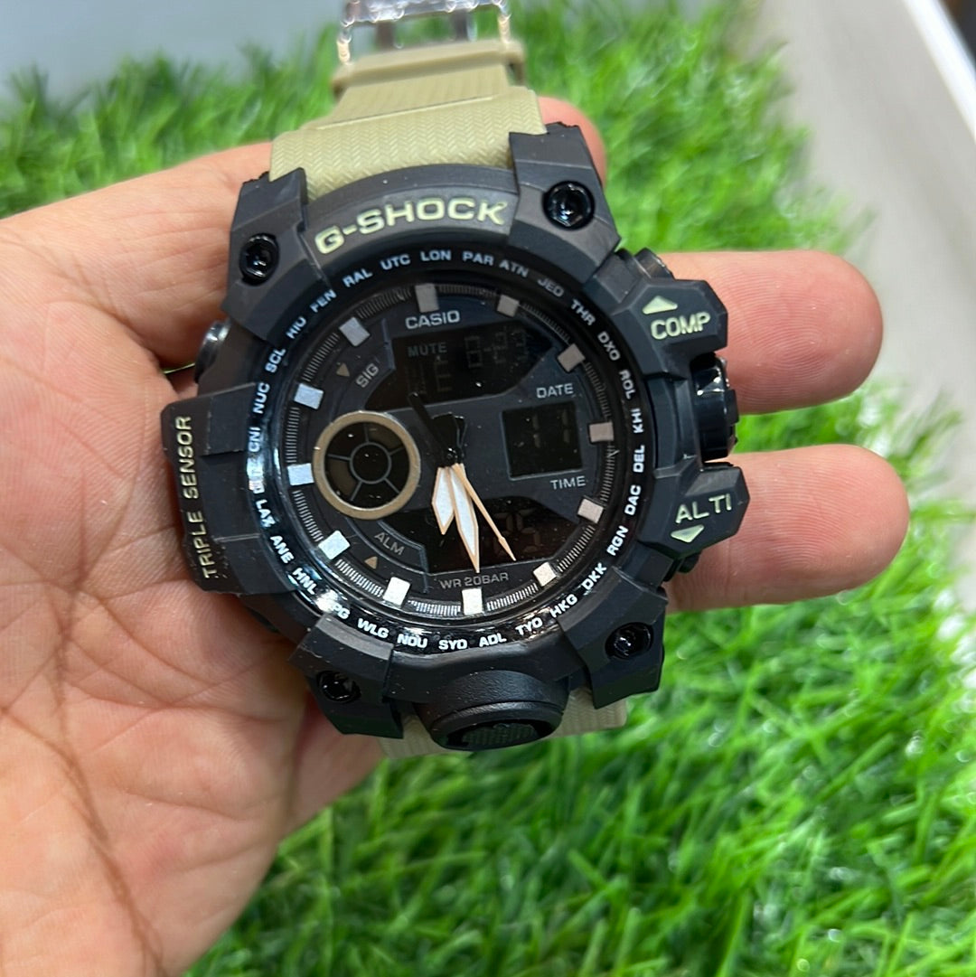 Khakhi Beige Black Mud Water Resistant Sports Watch with Original Box 500508