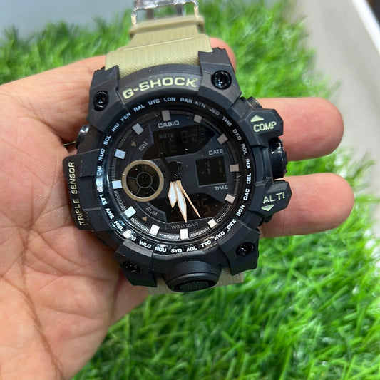 Khakhi Beige Black Mud Water Resistant Sports Watch with Original Box 500508