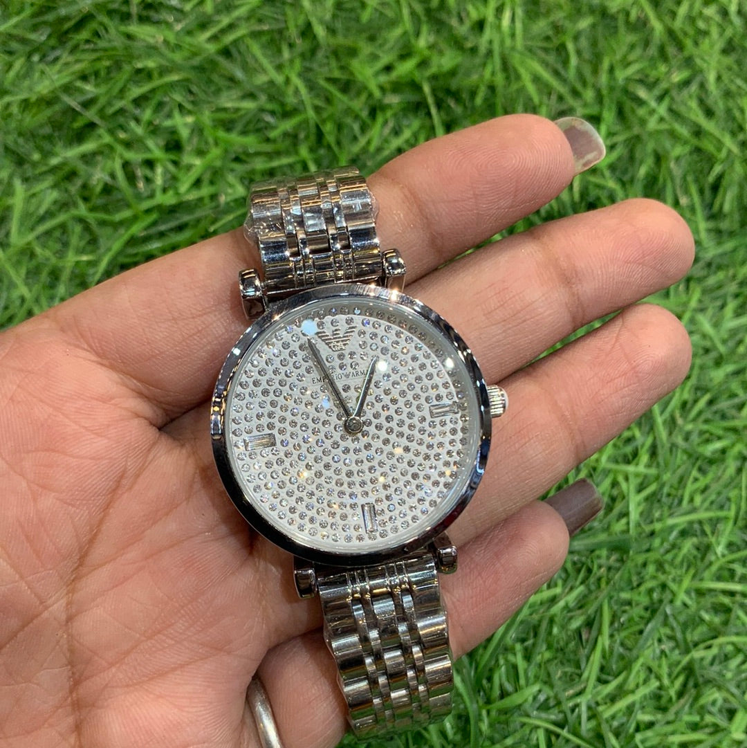 Mra Silver Chain White Dial Ladies Watch