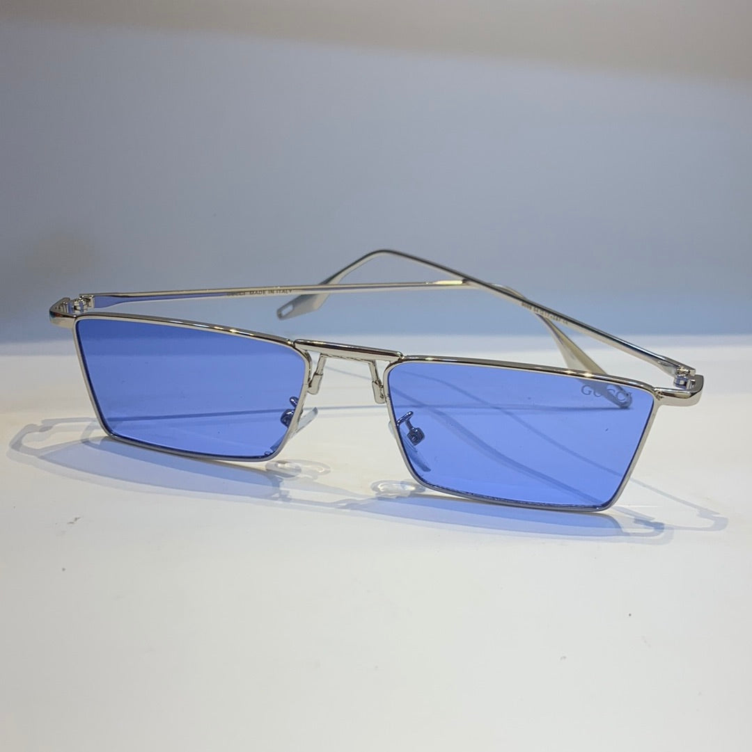 Cug Silver Frame Sky Blue Shade Unisex Sunglass 9098 54 17-147
