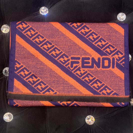 Fen Nef Navy Blue Orange Colour With Navy Blue Nef Logo Imported Muffler 49023