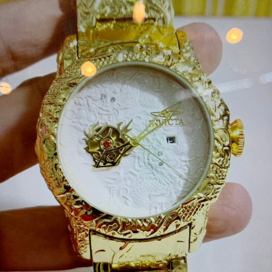 VNI Gold Chain White Dial Big Size Men Watch 931301