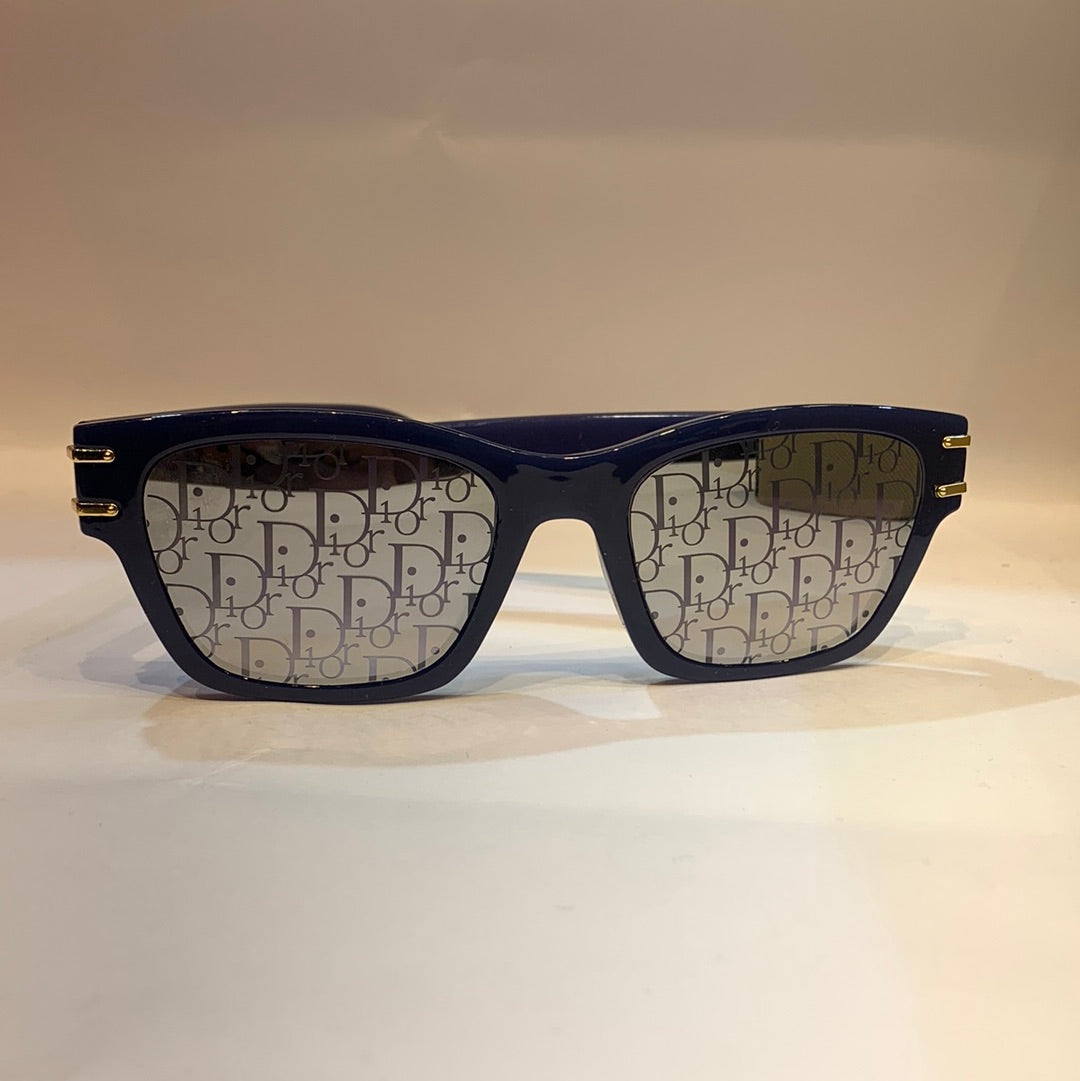 OID Blue Frame Sliver Shade With Print Unisex Sunglass SU8 53 20-148