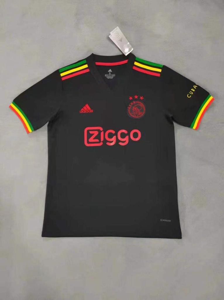 Ida Black Colour Ajax Ziggo Logo Branded Lycra Cotton Football Jersey 110169 03082023
