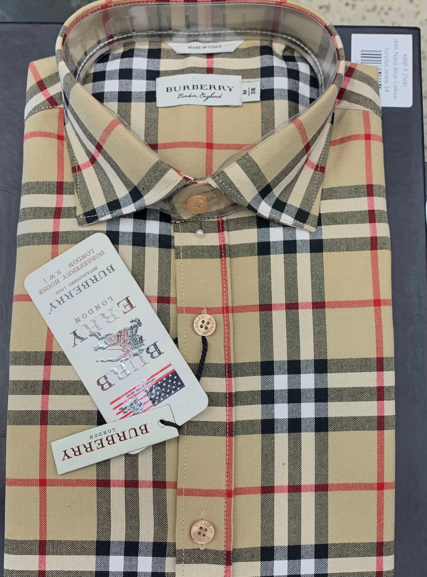 RUB Brown Colour With Check Casual Mens Shirt 1105026