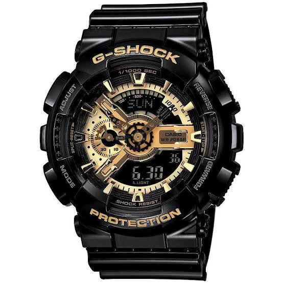 HSG Black Golden Water Rasistant Sports Watch