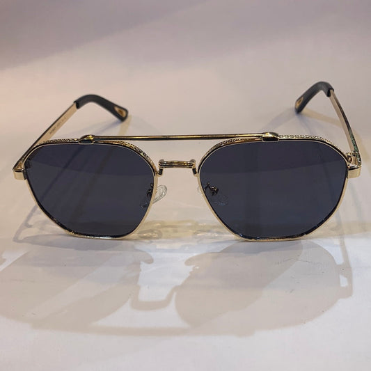 YAM Golden Frame black Shade Sunglass 2A745 58 17-140