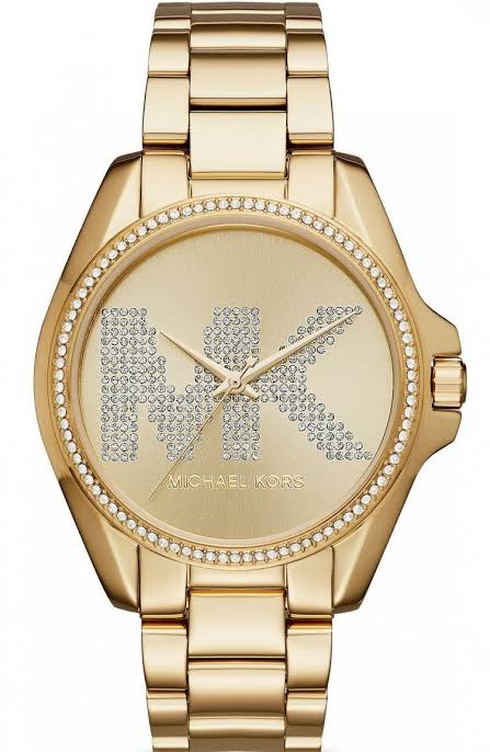 KM Gold Chain Gold Dial Studded Ladies Watch 493120