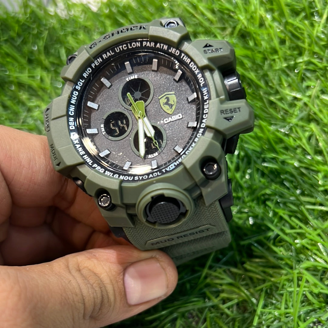 Green Water Resistant Sports Watch with Original Box 500503