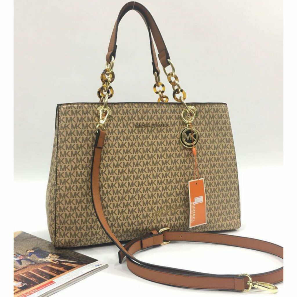 Cream Apricot Print Ladies Hand Bag 5340#
