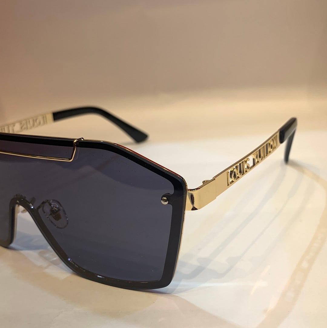 UOL VL Gold  Frame Black Shade With Print Unisex Sunglass 2229 54 17-140