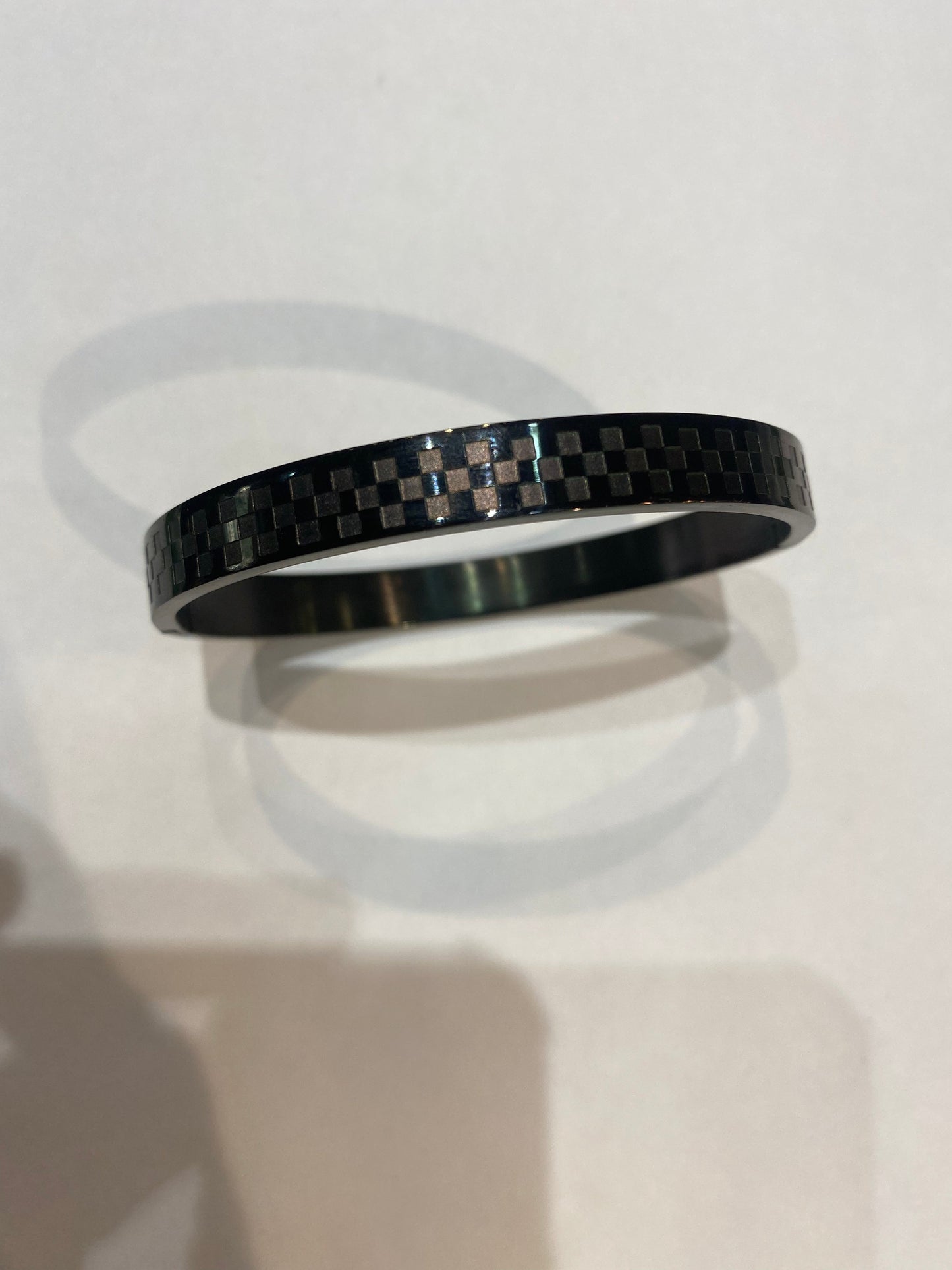 Black Colour Check  Design Heavy Quality Bracelet 199927
