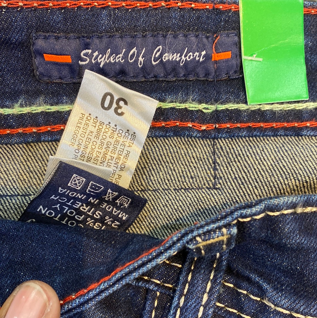 EID Blue Faint Branded Mid Raise Designer Men’s Jeans 110299 AAA1