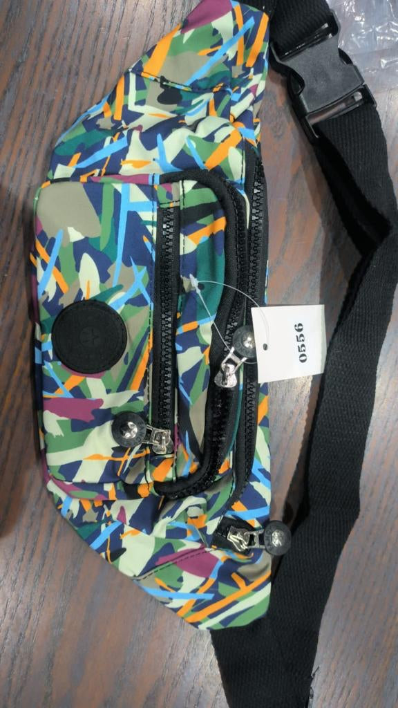 Multiple Black Colour Fancy Fanny Bag Chest Bag 0556