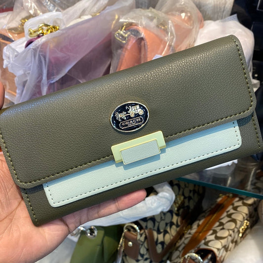 AOC Olive Green C Green  Gold Ladies Clutch