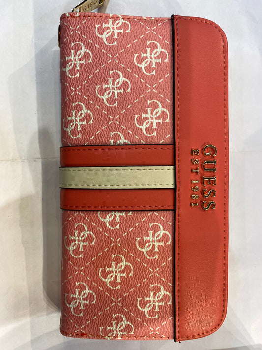 EUG Pink Colour With Monogram Genuine Leather Ladies Clutch 074402